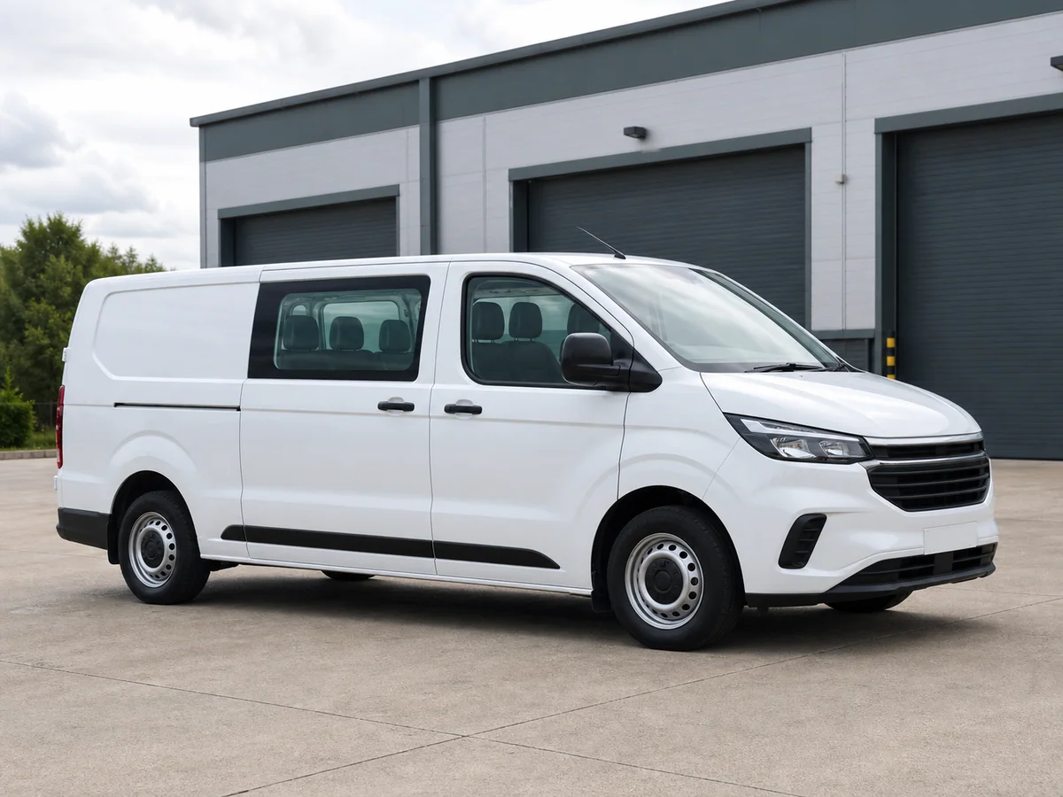 Crew van with second row of seats