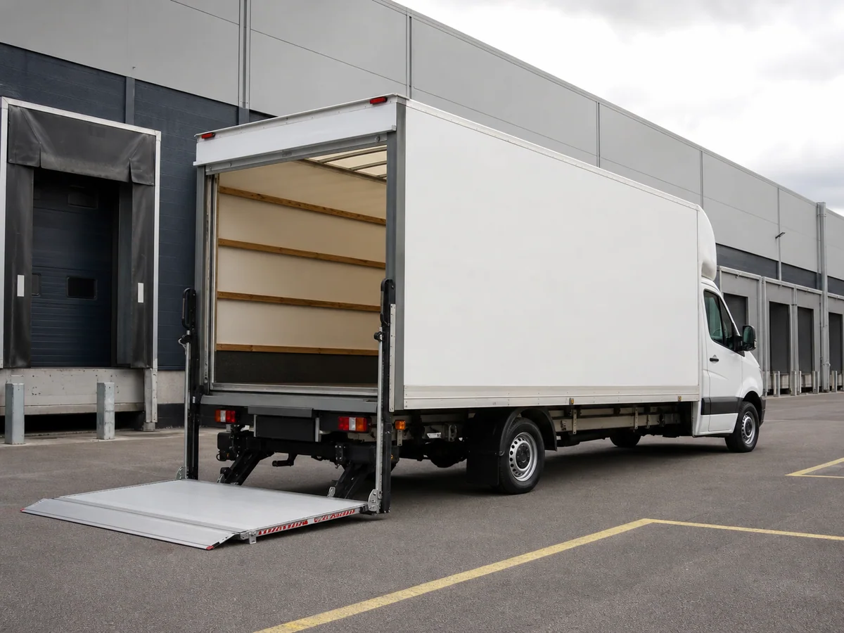 Luton box van with tail lift